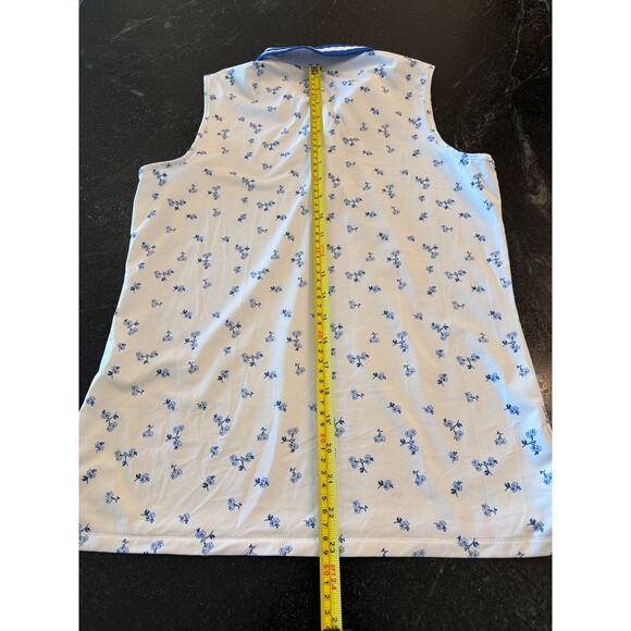 G/Fore SM blue/white floral sleeveless golf polo - Picture 10 of 10